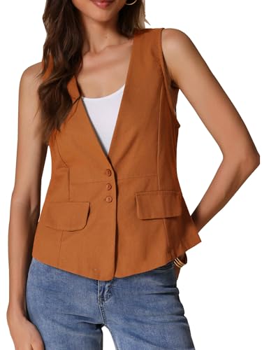 Blazer en lin décontracté Allegra K | L'élégance intemporelle du gilet fluide