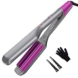 BESTOPE Welleneisen 3 fässer Lockenstab 16mm Zick-Zack Wellen & Volumen Kreppeisen Lockenwickler für Haarstyler Beach Waves Wellen und Locken, Sieht nach viel Haar aus