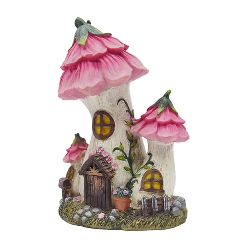Statue de Maison Champignon Résistante aux Intempéries pour Décor Jardin Durable - 2