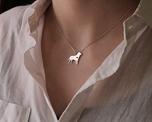 Labrador Retriever Necklace Sterling Silver Dog Breeds Pendant W/Heart - Love Pet Jewelry Italian Chain Women Best Cute Gift Personalized - Lab 2 #TOP1