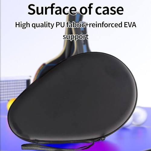 Miayaya Table Tennis Racket Case Ping Pong Paddle Case Storage Pocket Hard Cover Large Capacity Container Bag Gourd Shape for Sports Accessories Texture (Black) by Miayaya - Image 6