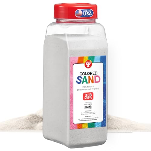 Hygloss Colored Sand for Crafts – 3 lb Bottle, White