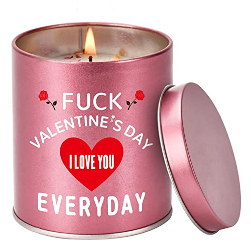 Valentine's Day Gifts for Her: Funny, Romantic, Naughty Tin Soy Candles - Stress Relief, Unique Scented Gifts for Girlfriend, Wife, Women - 9oz
