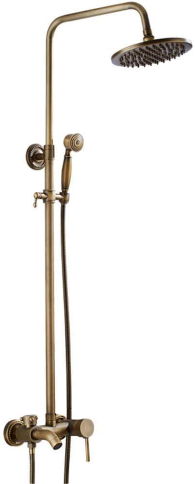 Robinet de douche en laiton antique rétro avec mitigeur à main en céramique 3 fonctions