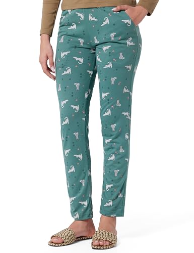 Image of Jockey RX09 Women's Micro Modal Cotton Relaxed Fit Printed Pyjama with Lace Trim on Pockets (Colors & Prints May Vary)