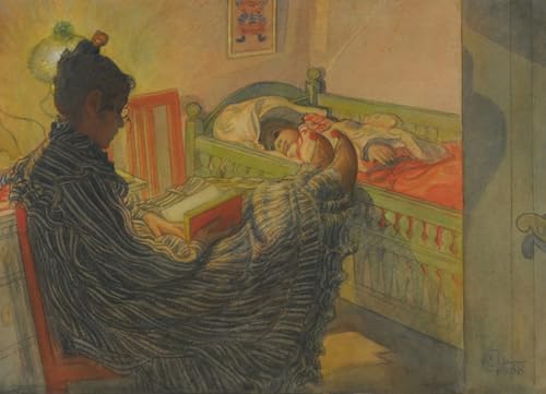 RZHRHJES Natural Pintura Cuadro Cuadro en Lienzo Impresión Pintura Los llamados enfermos de Carl Larsson para la Decoración del Hogar del Dormitorio 60x90cm