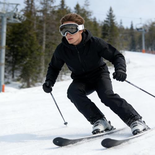 Gafas de snowboard con protección UV y diseño de gran angular compatible con gafas graduadas 3