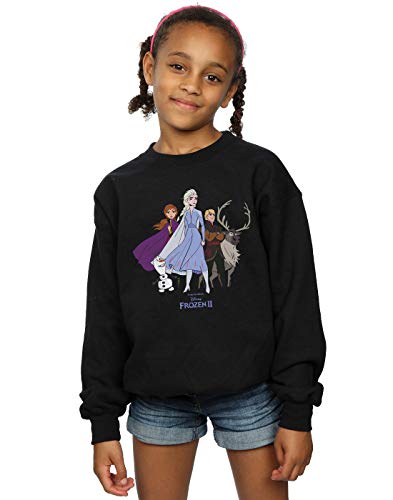 Disney Girls Frozen 2 Olaf And Salamander Sweatshirt Black 7-8 Years