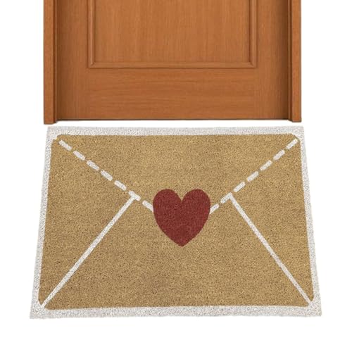 Felpudo corazón con diseño de sobre para llenar de amor la entrada de casa 8