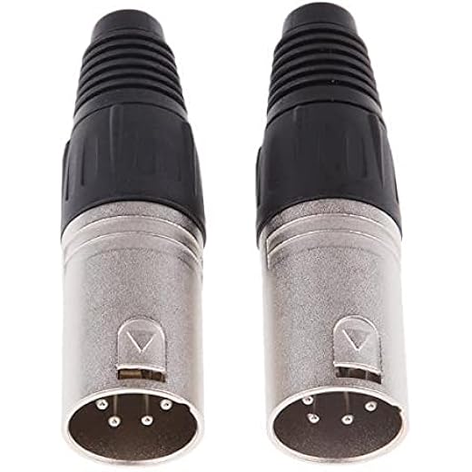 bnf 2x2 Pieces Metal 4Pin/4P XLR Connector Plug Male Audio