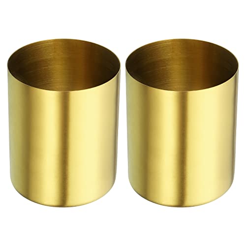 Crayon porte en acier inoxydable doré PATIKIL, lot de 2 pots à crayons pour bureau chic