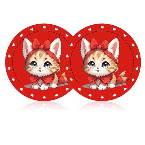 FLYEEGO 2PCS Cute Car Coasters - 2.75