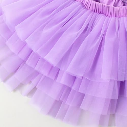 Image of 6M-3T Infant Baby Girl Tutu Skirt Toddler Girls Solid Color Tulle Skirts Birthday Outfits with Headband