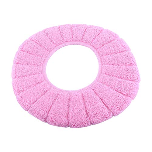 BuyWeek Toilettensitzauflagen, 5 Stück Toilettensitzbezüge aus Acrylfaser, waschbares Toilettensitzkissen(Rosa)