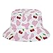 Pink Cow and Cherry Bucket Hat Beach Fisherman Hats for Women Men Teens Packable Summer Sun Hats Travel Outdoor Cap Unisex