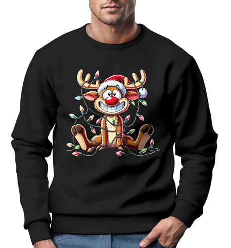 MoonWorks® Sweatshirt Herren Weihnachtspullover Lustig Rentier...
