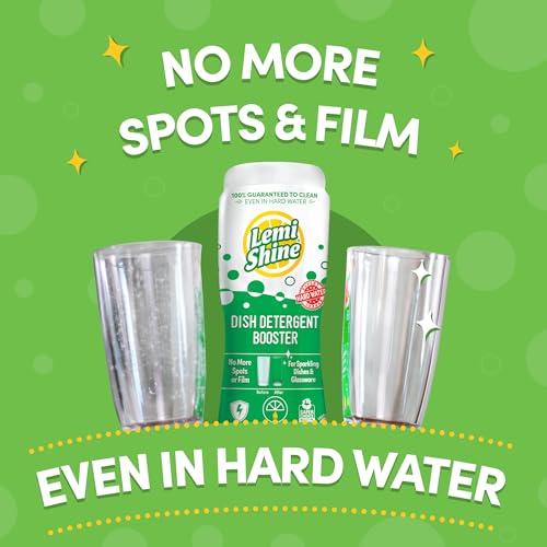 Image of Lemi Shine Dish Detergent Booster, Hard Water Stain Remover, Multi-Use Citric Acid Cleaner 10 oz, Pack of 3