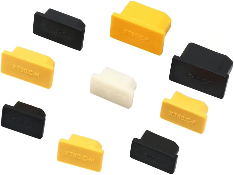 10PCS XT60 XT60H Plug Dust Cap Set M/F PVC Protective Cover Anti-Dirt Cap Protector Shell, Compatible with RC Drone Aircraft (XT60EW-M)