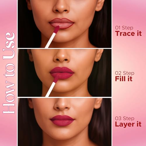 Image of Hilary Rhoda Matte Love Non Transfer Liquid Lipstick | Lightweight & Matte Finish | Waterproof Lipstick for Women | Long Lasting & Non-Drying Lipstick | 5ml (Cocoa - Shade 17)
