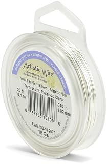 Artistic Wire 18-GaugeTarnish Resistant Silver Wire, 20-Feet
