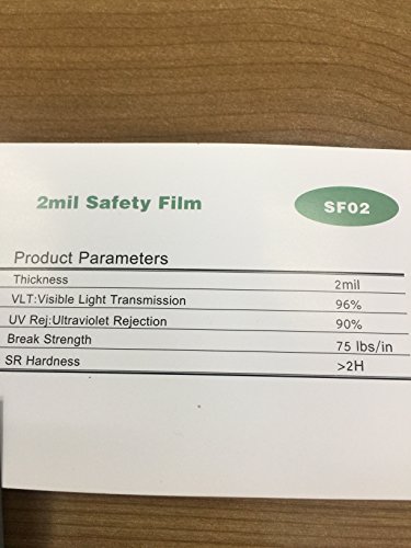 Hohofilm SF-02-90CM500CM 35.4In By 16Feet Transparent Safety Window Film Tinted 2Mil Shatterproof Window Tint Anti Uv Sun Blocking thumb #4