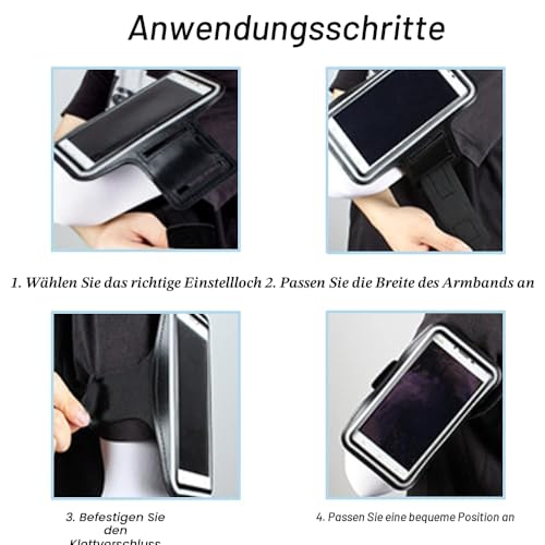 Sportarmband Handy, Armbander Armtasche, Sportarmband Handytasche, Schweißfest Running Armband für iPhone, Huawei, Xiaomi, LG, Samsung Galaxy Smartphone, bis zu 6,5\