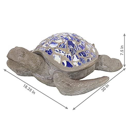 Sunnydaze Sofia The Sophisticated Concrete Mosaic Sea Turtle Statue - Patio, Yard, Pool, And Garden Decor - Concrete Sculpture With Porcelain Mosaic Shell - Indoor/Outdoor Figurine - 20-Inch #TOP2