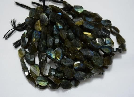 Labradorite Twisted Nuggets perles de qualité gemme reflets bleus 15mm
