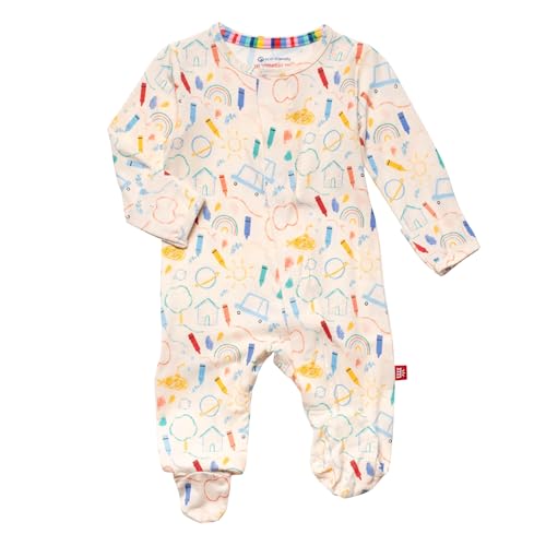 Image of Magnetic Me Boys Modal Magnetic Baby Footie Pajamas | Silky Soft Modal Fabric | Baby Sleepers