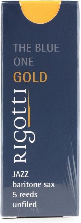 Rigotti RG5.JSB Gold Jazz Baritone Saxophone Reeds - 3.5 Strong (5-pack)