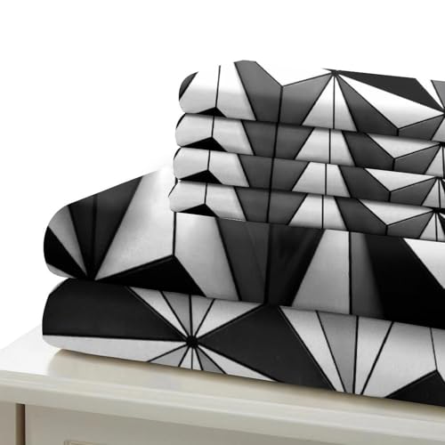 Housse de couette géométrique 3D sans repassage éclair caché double - 7
