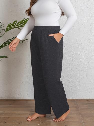 3 Pack Women's Plus Size Sweatpants, High Waist Wide Leg Pants, Loose Casual Pajama Pants, Yoga Pants with Pockets4