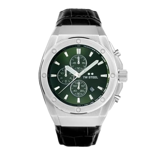 TW Steel CEO Tech Mens 44mm Quartz Chronograph Watch with Black Leather Strap