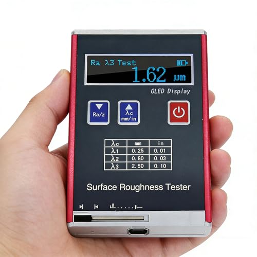 HuanEssentric Handheld Roughness Tester,Portable High Precision Digital Profilometer for Metal,Non Metal Processed,Industrial Quality Control
