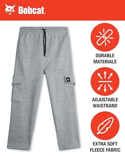 Bobcat Boys' Sweatpants - 2 Pack Soft Fleece Athletic Pull On Cargo Jogger Pants (Sizes: 8-18)2