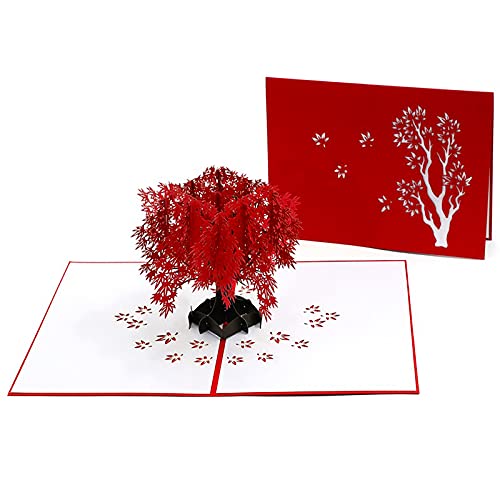 Amazon | 紅葉のグリーティングカード 誕生日カード ポップアップ