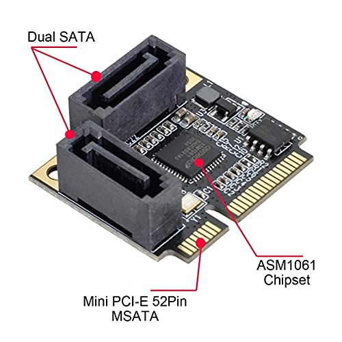 Tarjeta controladora Mini PCI-E a SATA 3.0 para disco duro SSD y HDD interno 6