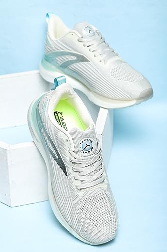 Image of ABROS Mens Edge ASSG1305 Sports Shoes Cream /Turquoise 6UK