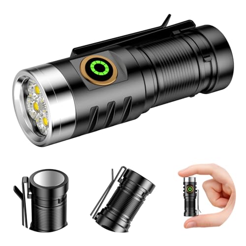 VOLISABER EDC Rechargeable Handheld Flashlight, 1600 Lumens Mini LED Powerful Super Bright 5 Modes Pocket Flashlights with Magnet and Two-Way Clip for Camping, Outdoor, Emergency VOLISABER EDC Rechargeable Handheld Flashlight, 1600 Lumens Mini LED Powerful Super Bright 5 Modes Pocket Flashlights with Magnet and Two-Way Clip for Camping, Outdoor, Emergency