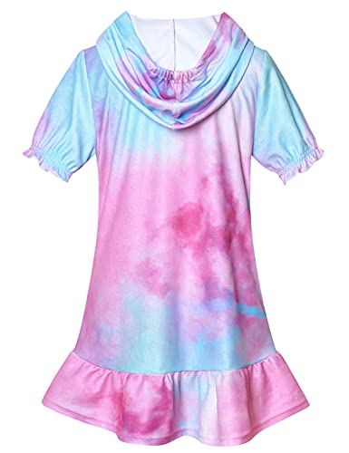 Image of CHILDRENSTAR Girls Swim Coverups Terry Swimsuit Cover-Up Hooded Zip-Up Beach Robe
