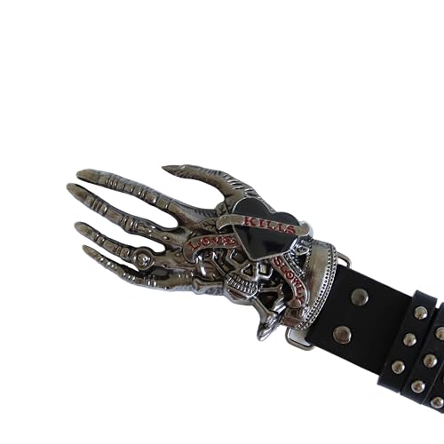 Gothic Belt for Women & Men - Black Studded Punk Belt with Unique Gothic Designs - Edgy Fashion Accessory for Halloween & Gothic Style Outfits4