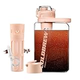 Itslife Cold Brew Coffee Maker, 68oz Iced Coffee Tritan Pitcher with Filter, 2 Pour Spout Lids For Airtight & Leak-Proof Coffee Barrel(Black)