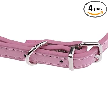 GIANTE Dog Neck Collars Adjustable Buckle Dog Pet Cat Puppy PU Bell Collar 5#L