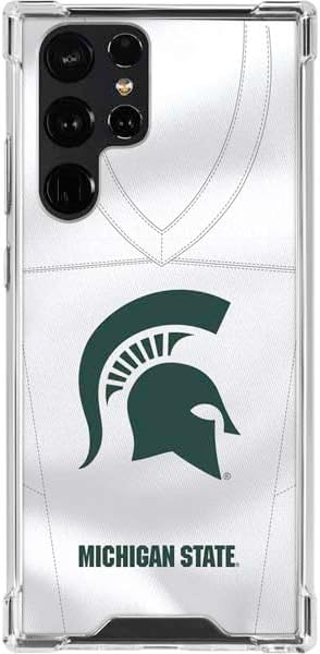 Skinit Clear Phone Case Compatible with Galaxy S22 Ultra - Officially Licensed Michigan State University Spartans S Design