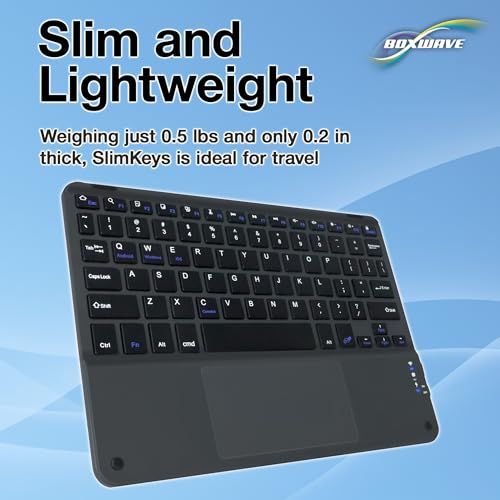 BoxWave Keyboard Compatible with HP Chromebook x2 Detachable (11 in) - SlimKeys Bluetooth Keyboard with Trackpad, Portable Slim TouchPad - Jet Black by BoxWave - Image 8
