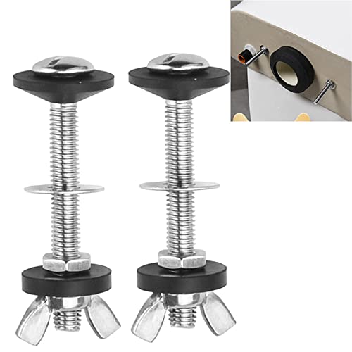 ZACUDA 2 PCS Cistern to WC Pan Bolt Through Kit, Stainless Steel Cistern Bolts Fittings Unassembled Toilet Tank Screws Close Coupling Cistern Bolts Washer Nuts for Connecting the Toilet Cistern to Pan