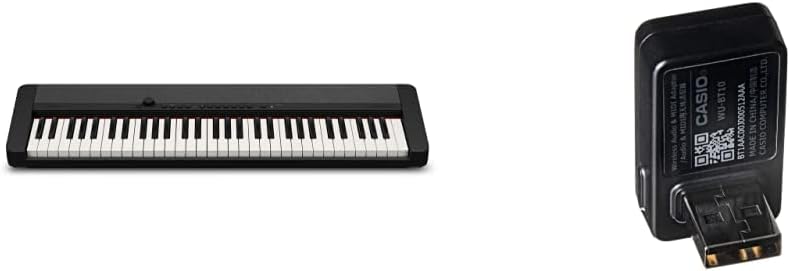 Casio 61-key portable keyboard bundle CT-S1BK with WU-BT10