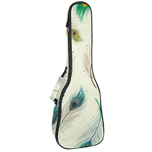 Housse pour ukulélé avec motif plumes de paon – Rembourrage en éponge de 10 mm d’épaisseur – 53,3 cm – Avec sangles… - Les Beatles, Paul McCartney, John Lennon, RIngo Starr, George Harrison Housse pour ukulélé avec motif plumes de paon - Rembourrage en éponge de 10 mm d'épaisseur - 53,3 cm - Avec sangles…