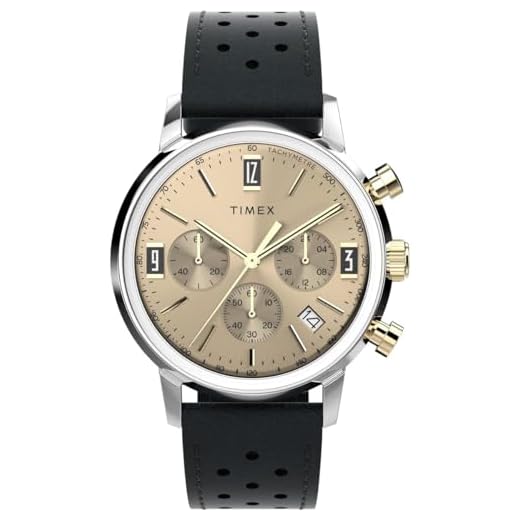 Timex Reloj Cronógrafo para Hombres de Cuarzo con Correa en Cuero TW2W10000