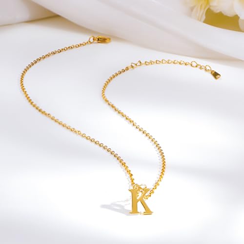 Image of Rubans Demi Fine Stainless Steel Alphabet Pendant CZ Gift for Women & Girls